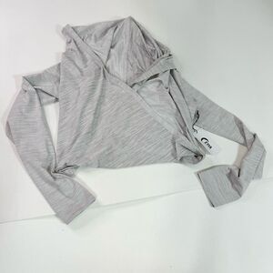 Zyia Active Top Womens XL Cream Haze Yoga Shawl Crossover Pullover Sweatshirt NW